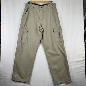 Wrangler Tan Cargo Pants Relaxed Fit Straight Leg Men’s 32 X 30 Y2K Dead Stock